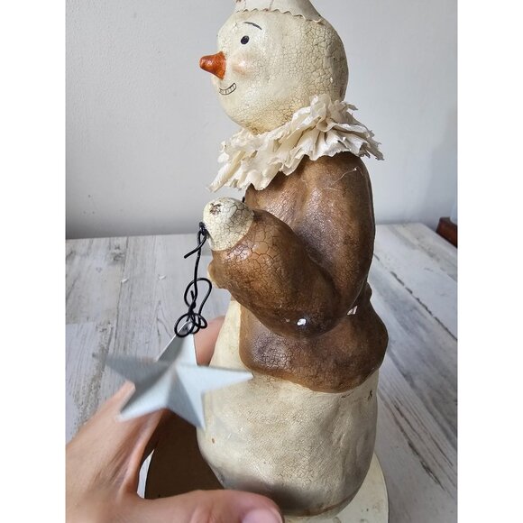 Nicole sayre snowman winter greetings star Xmas decor canister container box vin - Picture 8 of 12